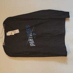 NEW  Carolina Panthers Black and Blue NFL Long Sleeve V Neck Shirt Medium
